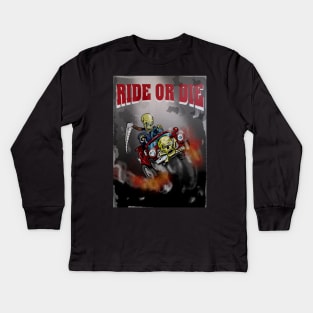 Ride or Die - Grim Reaper issue Kids Long Sleeve T-Shirt